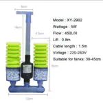 ⁦فلتر بايولجي Xinyou شامل اكواب ميديا وماتور داخلي صامت (XY-2902 | ٥ وات | ٤٥٠ لتر / ساعة | إسفنج مزدوج)⁩ - الصورة ⁦4⁩