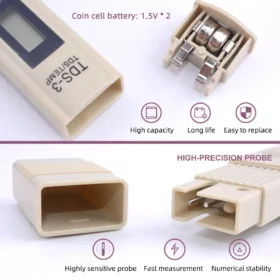 مقياس TDS رقمي - لقياس جودة الماء ودرجة الحرارة - Image 7