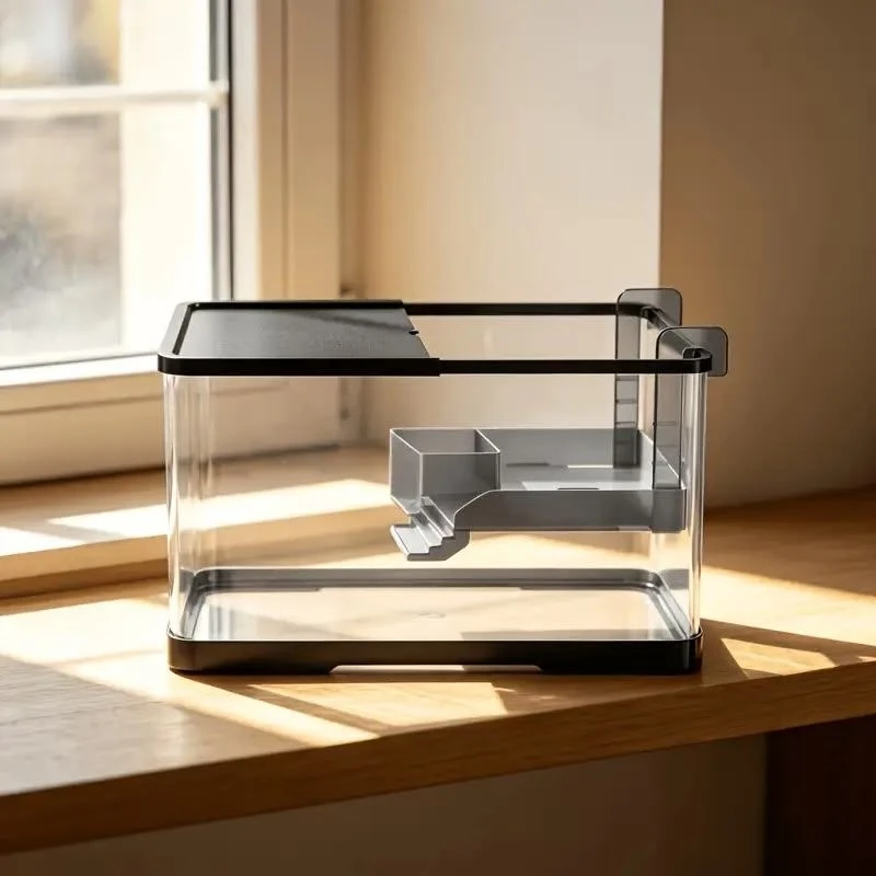 50 cm Aquatic Turtle Tank with Plastic Island and Cover حوض سلاحف مائية ٥٠ سم بجزيرة بلاستيكية وغطاء بلاستيكي